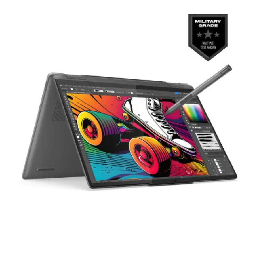 LENOVO YOGA 7i 2in 1 AI PC (9) (83DJ0039LK) INTEL METEOR LAKE CORE ULTRA 5-125H, 16GB DDR5x, 1TB M.2 NVMe PCIe GEN4.0 SSD, INTEL ARC GFX, 14 INCH OLED, MULTI TOUCH DISPLAY, WIFI 6E, WIN11H, MIL GRADE, S.GREY LAPTOP
